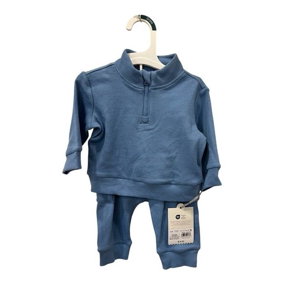 cloud island Other - Baby Boys' 2pc Cozy Quarter Zip Top & Bottom Set 0-3M